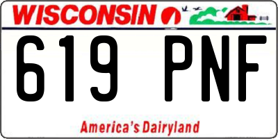 WI license plate 619PNF