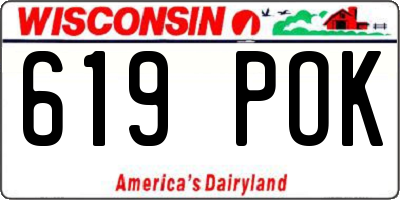 WI license plate 619POK