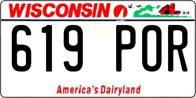 WI license plate 619POR