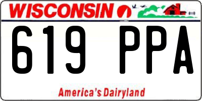 WI license plate 619PPA