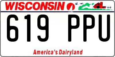 WI license plate 619PPU