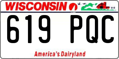 WI license plate 619PQC