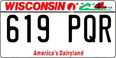 WI license plate 619PQR