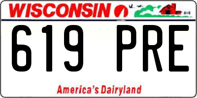 WI license plate 619PRE