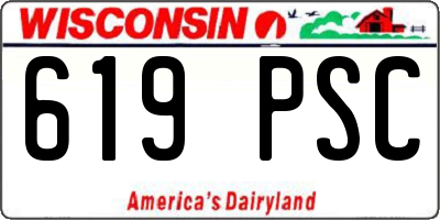 WI license plate 619PSC