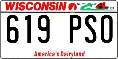 WI license plate 619PSO