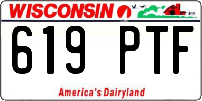 WI license plate 619PTF