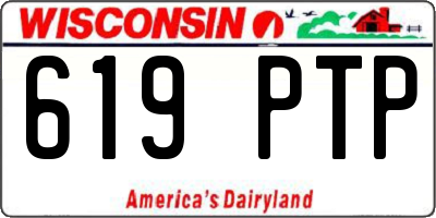 WI license plate 619PTP