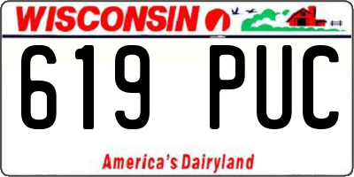 WI license plate 619PUC