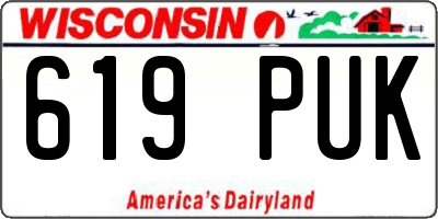WI license plate 619PUK