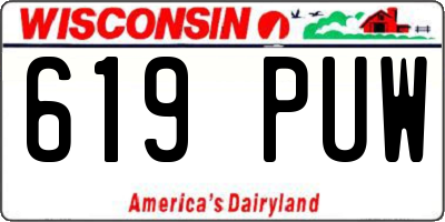 WI license plate 619PUW