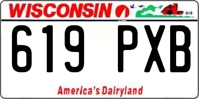 WI license plate 619PXB