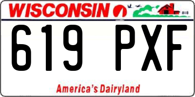WI license plate 619PXF
