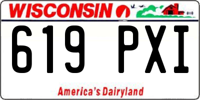 WI license plate 619PXI