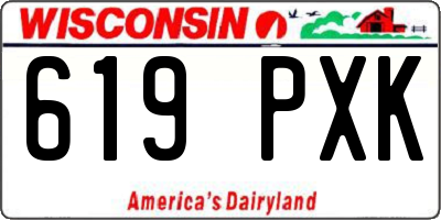 WI license plate 619PXK