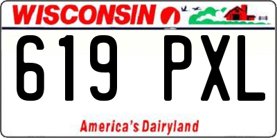 WI license plate 619PXL