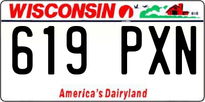 WI license plate 619PXN