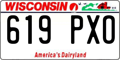 WI license plate 619PXO