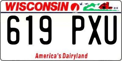 WI license plate 619PXU