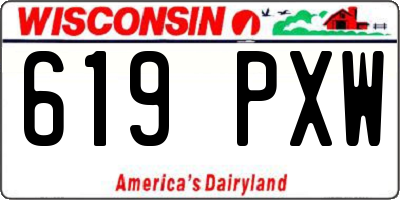 WI license plate 619PXW