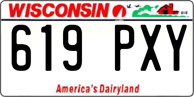 WI license plate 619PXY