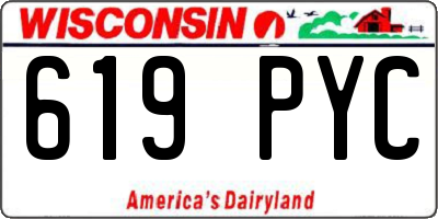 WI license plate 619PYC