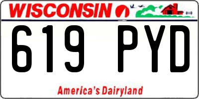 WI license plate 619PYD