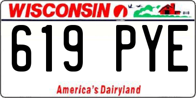 WI license plate 619PYE