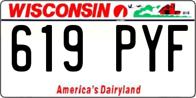 WI license plate 619PYF