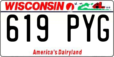 WI license plate 619PYG