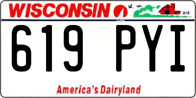 WI license plate 619PYI