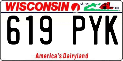 WI license plate 619PYK
