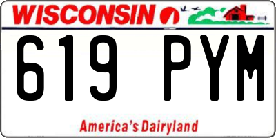 WI license plate 619PYM