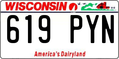 WI license plate 619PYN