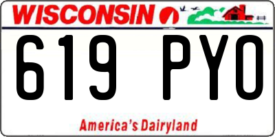 WI license plate 619PYO