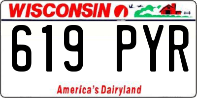 WI license plate 619PYR