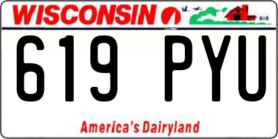 WI license plate 619PYU