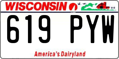 WI license plate 619PYW
