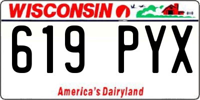 WI license plate 619PYX