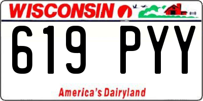 WI license plate 619PYY