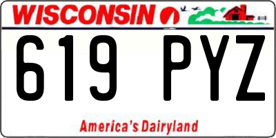 WI license plate 619PYZ