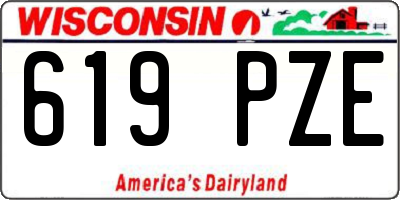 WI license plate 619PZE