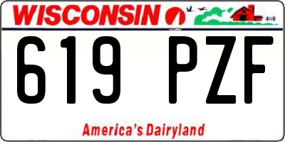 WI license plate 619PZF