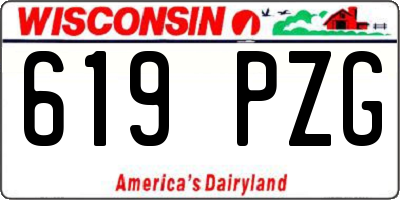WI license plate 619PZG