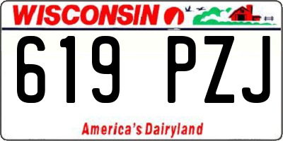 WI license plate 619PZJ