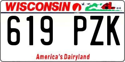 WI license plate 619PZK
