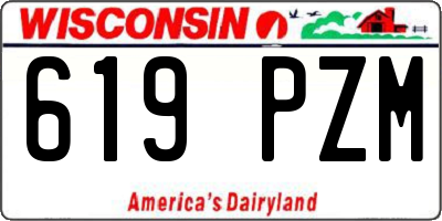 WI license plate 619PZM