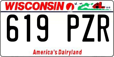WI license plate 619PZR