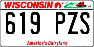 WI license plate 619PZS
