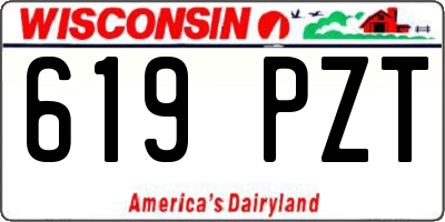 WI license plate 619PZT